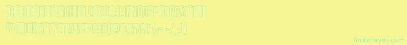 Watchtowerout Font – Green Fonts on Yellow Background