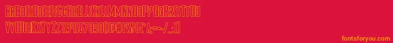 Watchtowerout Font – Orange Fonts on Red Background