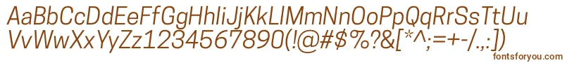 CooperhewittBookitalic-fontti – ruskeat fontit valkoisella taustalla