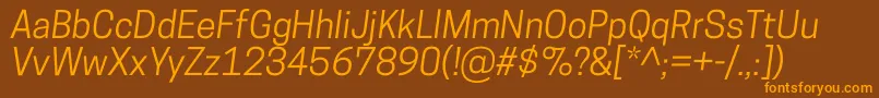 CooperhewittBookitalic Font – Orange Fonts on Brown Background