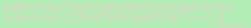 CooperhewittBookitalic Font – Pink Fonts on Green Background