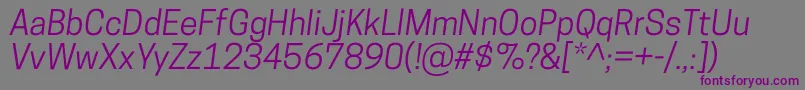 Шрифт CooperhewittBookitalic – фиолетовые шрифты на сером фоне