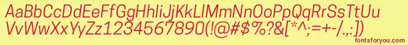 CooperhewittBookitalic Font – Red Fonts on Yellow Background