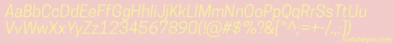 CooperhewittBookitalic Font – Yellow Fonts on Pink Background