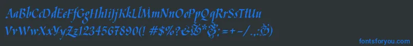 Kaligrafica Font – Blue Fonts on Black Background