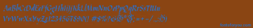 Kaligrafica Font – Blue Fonts on Brown Background