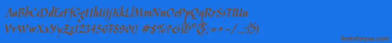 Kaligrafica Font – Brown Fonts on Blue Background