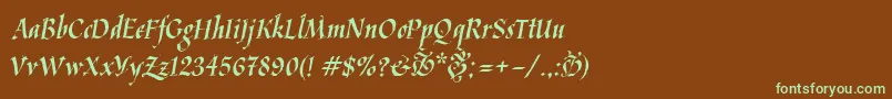 Kaligrafica Font – Green Fonts on Brown Background