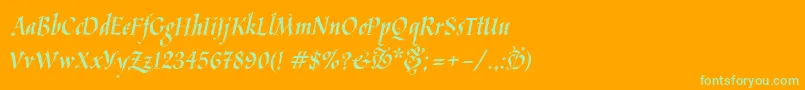 Kaligrafica Font – Green Fonts on Orange Background