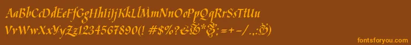 Kaligrafica Font – Orange Fonts on Brown Background