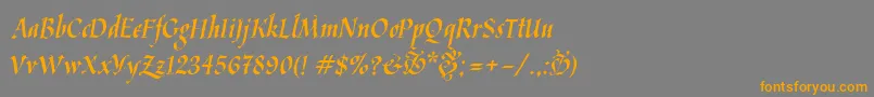 Police Kaligrafica – polices orange sur fond gris