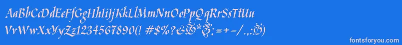 Kaligrafica Font – Pink Fonts on Blue Background