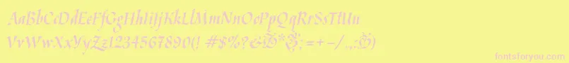 Kaligrafica Font – Pink Fonts on Yellow Background