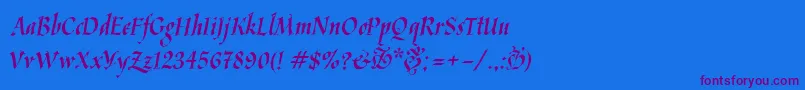 Kaligrafica Font – Purple Fonts on Blue Background