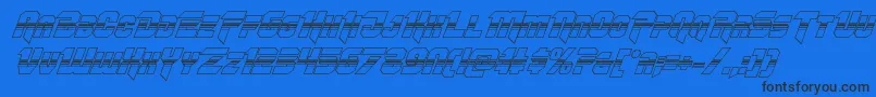 フォントOmegaforcehalf3Dital11 – 黒い文字の青い背景