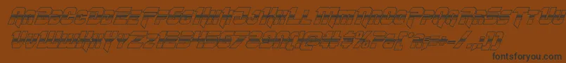 Omegaforcehalf3Dital11-fontti – mustat fontit ruskealla taustalla