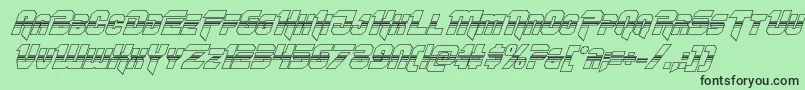 フォントOmegaforcehalf3Dital11 – 緑の背景に黒い文字