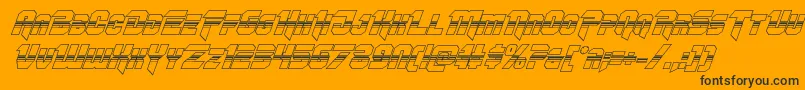 Omegaforcehalf3Dital11-Schriftart – Schwarze Schriften auf orangefarbenem Hintergrund