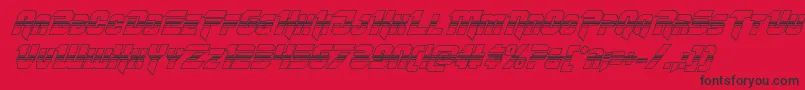 Omegaforcehalf3Dital11-Schriftart – Schwarze Schriften auf rotem Hintergrund