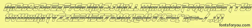 フォントOmegaforcehalf3Dital11 – 黒い文字の黄色い背景