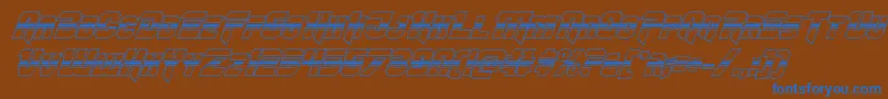 Omegaforcehalf3Dital11 Font – Blue Fonts on Brown Background