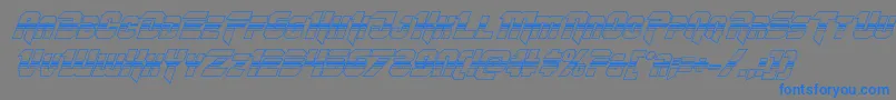 フォントOmegaforcehalf3Dital11 – 灰色の背景に青い文字