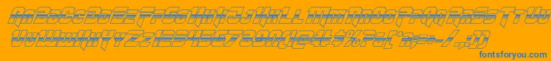 フォントOmegaforcehalf3Dital11 – オレンジの背景に青い文字