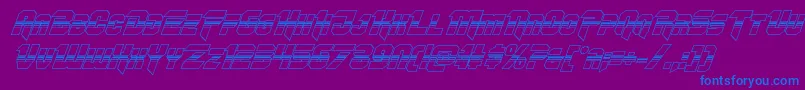 フォントOmegaforcehalf3Dital11 – 紫色の背景に青い文字