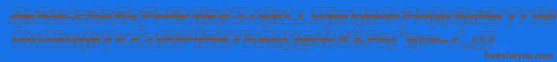 Шрифт Omegaforcehalf3Dital11 – коричневые шрифты на синем фоне