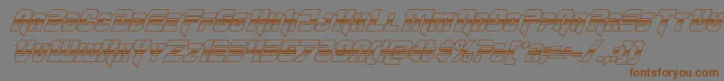 Шрифт Omegaforcehalf3Dital11 – коричневые шрифты на сером фоне