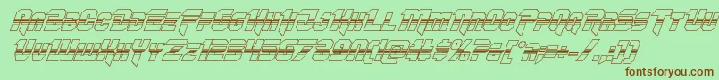 Шрифт Omegaforcehalf3Dital11 – коричневые шрифты на зелёном фоне