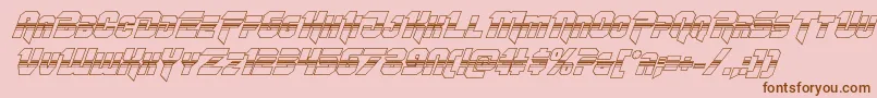 フォントOmegaforcehalf3Dital11 – ピンクの背景に茶色のフォント