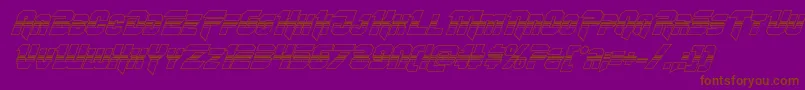 Omegaforcehalf3Dital11-Schriftart – Braune Schriften auf violettem Hintergrund