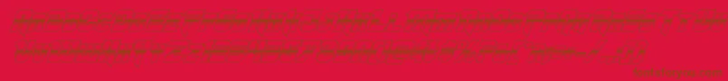 フォントOmegaforcehalf3Dital11 – 赤い背景に茶色の文字