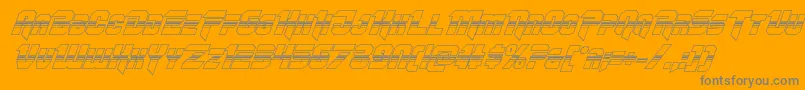 フォントOmegaforcehalf3Dital11 – オレンジの背景に灰色の文字