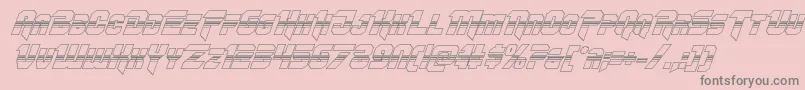 フォントOmegaforcehalf3Dital11 – ピンクの背景に灰色の文字