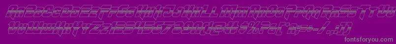 Omegaforcehalf3Dital11-fontti – harmaat kirjasimet violetilla taustalla
