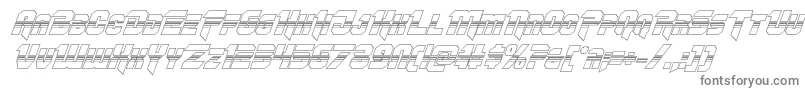 Czcionka Omegaforcehalf3Dital11 – szare czcionki na białym tle