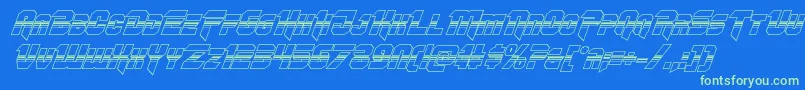 Omegaforcehalf3Dital11 Font – Green Fonts on Blue Background