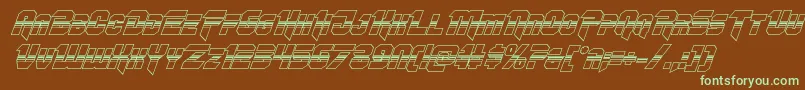 Omegaforcehalf3Dital11 Font – Green Fonts on Brown Background