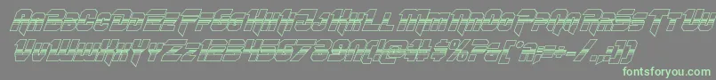 Шрифт Omegaforcehalf3Dital11 – зелёные шрифты на сером фоне