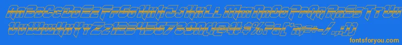 Шрифт Omegaforcehalf3Dital11 – оранжевые шрифты на синем фоне