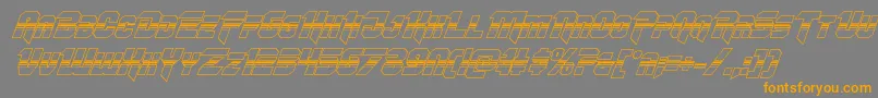 Шрифт Omegaforcehalf3Dital11 – оранжевые шрифты на сером фоне