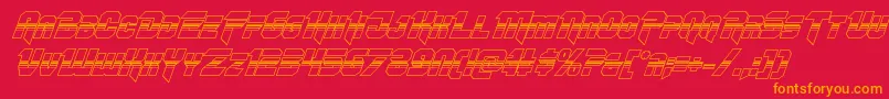 Шрифт Omegaforcehalf3Dital11 – оранжевые шрифты на красном фоне