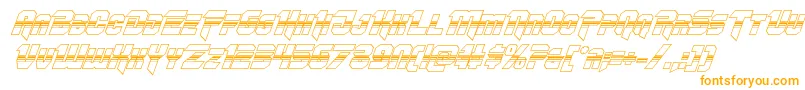 Omegaforcehalf3Dital11-Schriftart – Orangefarbene Schriften auf weißem Hintergrund