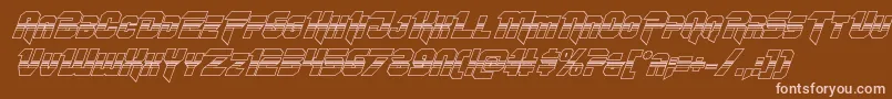 Omegaforcehalf3Dital11-fontti – vaaleanpunaiset fontit ruskealla taustalla