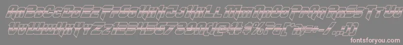 フォントOmegaforcehalf3Dital11 – 灰色の背景にピンクのフォント