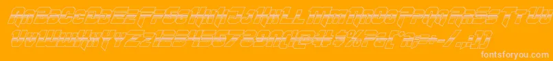 Omegaforcehalf3Dital11-fontti – vaaleanpunaiset fontit oranssilla taustalla