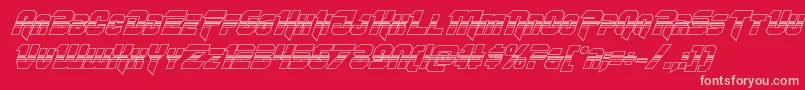 フォントOmegaforcehalf3Dital11 – 赤い背景にピンクのフォント