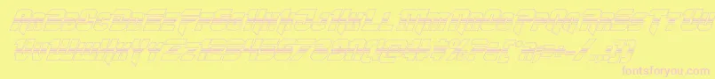 フォントOmegaforcehalf3Dital11 – ピンクのフォント、黄色の背景